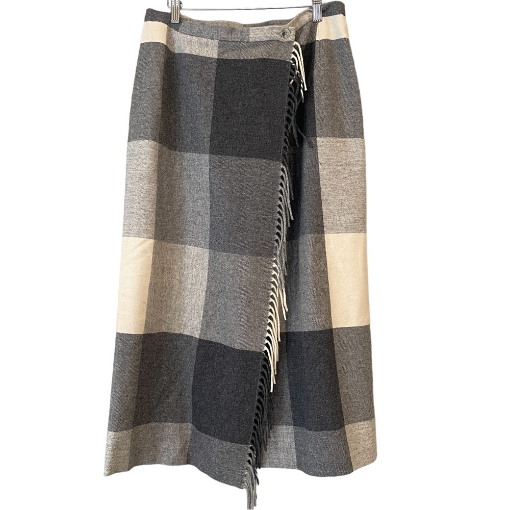 Pendleton 100% Virgin Wool Wrap Maxi Skirt Women’s Size 12 with Fringe Detail